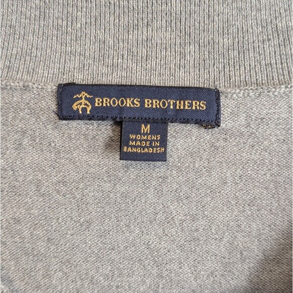 Brooks Brothers Size Medium V-Neck Sweater Womens Gray Pullover Pima Cotton LS - Picture 2 of 6